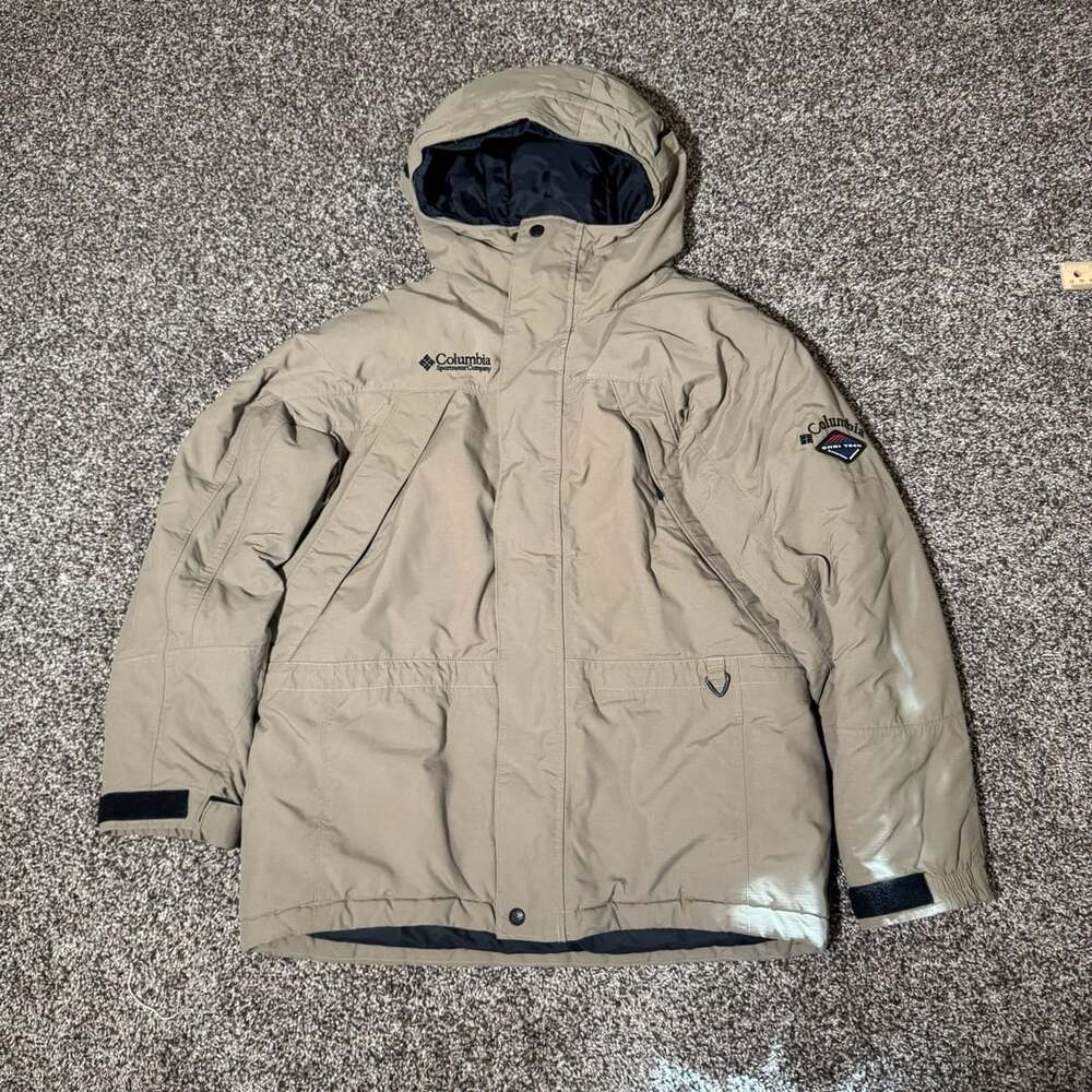 Columbia Jacket Size large Tan Omni Tech Winter Parka Hooded